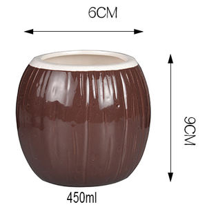 Personalizado Piña Colada Coco Shell Tiki Taza Cerámica Tiki Cerveza Cóctel Taza Personalizada Para Bar Para Alcohol - Product Image 3