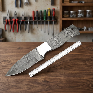 Cuchillo de Caza de Acero de Damasco con Hoja de Punta Caída de 12 cm, Personalizable DIY ODM, Cuchillo Táctico de Supervivencia con Mango de Damasco - Product Image 4
