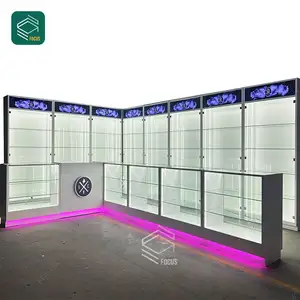 Smoke Store Design Large Glass Display Cases Custom Dispensary Display Cases Tobacco Display Cabinet