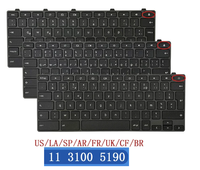 Clavier US pour ordinateur portable 2-en-1 Dell Chromebook 11 3100 5190 3110 0H06WJ 0RFXCF 00D2DT UK SP BR AR TR