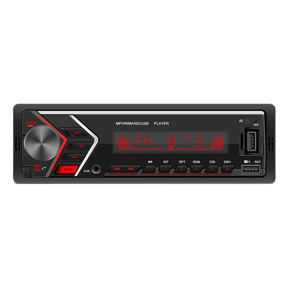 Autoradio Stereo Player RCA Subwoofer USB-Telefon AUX-IN MP3-Player 1Din Auto Audio Autoradio FM-Empfänger Buntes Licht
