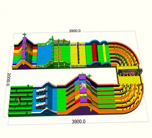 New Design Giant Inflatable Jumping Bouncy Castle Slide Maze Obstacle Course Amusement Park Fun City Inflatable Playground