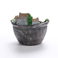 Pot de fleurs en résine pour plantes vertes de cour, décoration de micro-paysage, ornement design, pots intelligents, jardinières DIY faites à la main