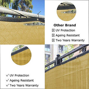 Filet d'ombrage en plastique 100% HDPE vierge pour balcon, écran de confidentialité, toile pare-soleil, filet de protection solaire de 6 pieds pour clôture de jardin - Product Image 3