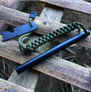 Encendedor de fuego de magnesio para emergencias en camping, resistente a la intemperie, de 12.7*127mm, con varilla de ferrocerio y cordón de paracord de supervivencia. - Product Image 5