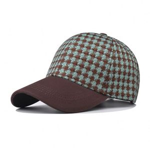 Casquette de baseball vintage 6 panneaux à dessus plat, motif à carreaux, pour hommes et femmes, style sportif, vente chaude, vente en gros - Product Image 6