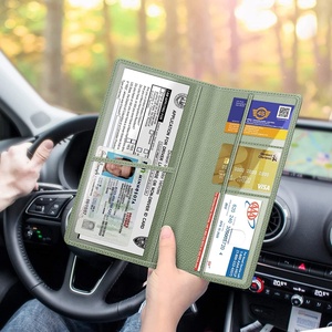 Long PU Leather Large Car Registration and Insurance Card Clip Vehicle Box Card Organizer ID Clip Wallet - Product Image 5