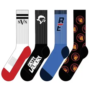 individuelles logo baumwolle sport sportsocken mannschaft herren schlauch calcetins individuelles gestricktes design hergestellt stickerei