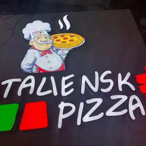 China Fabricante Fornecedor Wall Mounted Outdoor Pizza Store personalizado Signage 3D Levou Sinal Do Logotipo Do Negócio