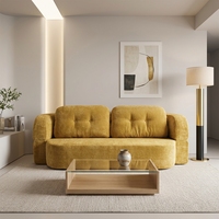 Canapé-lit convertible pliable en forme de U, housse amovible en micro-velours, 3 places, design italien pour salon moderne, petits espaces
