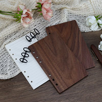 Carnet de voyage, journal, agenda, planificateur en bois et PVC de luxe, fait main, avec logo personnalisé, format A6, à feuilles mobiles, avec classeur à 6 anneaux