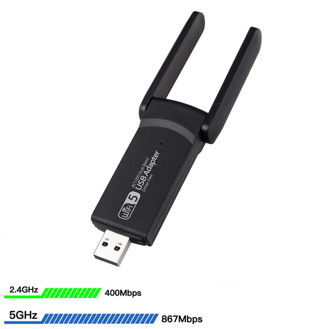 Hot Sale 5G AC1300 USB Wifi Dongle Adapter RTL8822BU Dual Band 1300mbps Blue-Tooth Wireless Network Card for Laptop/Computer