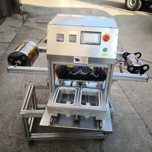 China Manufacture Stainless Steel Lunch Tofu Box Sealing Machine automatic meal tray sealing machine
