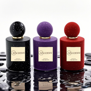 Luxury 30ml 50ml 100ml Perfume Bottle Round Perfume Bottle Empty Velvet Black Perfume Bottle with Customization Box Packaging - Product Image 1
