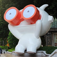 K503 Fiberglass Cartoon Sculptuur Panda Monster Beer Muziek Ecologisch Handgemaakt Tuinbeeld Liefde