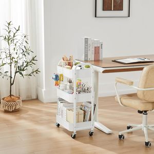 Modern Multi-Layer Metal <b>Storage</b> <b>Rack</b> <b>for</b> <b>Kitchen</b> Household Floor-standing Mobile Snack <b>Rack</b> <b>for</b> Living Room Bathroom - Product Image 5