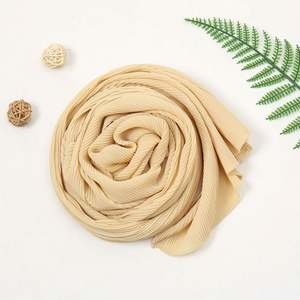 Pañuelo Hijab de Gasa Perlada de Color Liso para Mujer, Plisado con Efecto Arrugado, Venta al por Mayor, YHK0075 - Product Image 2