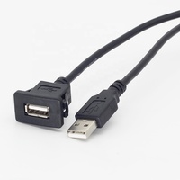Snap in USB Port Dashboard Montaje empotrado Cable USB USB2.0 macho a hembra cable de extensión Car USB Charger socket