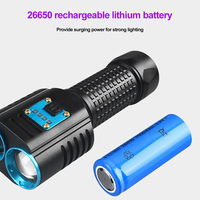 Lampu ganda P50 fluoresensi 2 dalam 1 senter lampu hitam Ultraviolet aluminium isi ulang