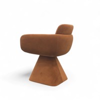 Chaise de salle à manger entièrement rembourrée en velours au design minimaliste italien avec accoudoirs, écologique, pour la maison moderne, le bureau ou l'appartement