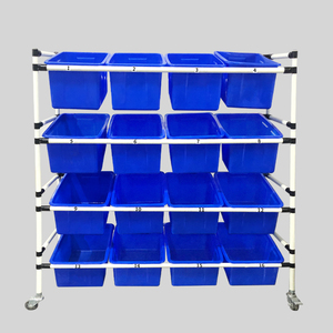 Carro Móvil de Recogida y Clasificación para Almacén con Ruedas, Construcción de Tubo de Acero, Diseño Multifuncional Ajustable - Product Image 1