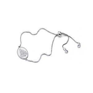 Pulsera de Acero Inoxidable con Colgante de Cruz, Joyería Unisex, Accesorio de Moda - Product Image 1