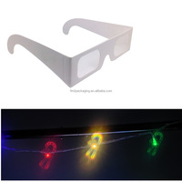 Verres de diffraction de coeur de Noël de papier de fête de vacances impression personnalisée lunettes de feu d'artifice 3d personnalisables