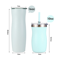 Mug à café isotherme en acier inoxydable à double paroi 10oz & 16oz, isolation thermique 12-24h, sans BPA, avec poignée de transport et couvercle, pour le bureau et l'extérieur