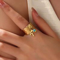 4er-Set Edelstahl Offene Hammer-Ringrohlinge – Fassungen für Cabochons, Schmuckherstellung, DIY Fingerring-Rohlinge