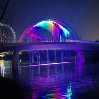 Fontaine numérique, rideau d'eau numérique, cascade, mur d'eau LED personnalisé pour l'aménagement paysager intérieur et extérieur