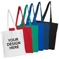 Bolsa de Tela de Algodón de 140 g/m² con Logotipo Personalizado, Asa Larga, Reutilizable, para Compras, Eventos Promocionales Empresariales