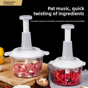 Picadoras manuales de verduras al por mayor, tipo prensa, cortadores de carne y ajo para el hogar, batidoras, procesadores de alimentos mini para cocina - Product Image 3
