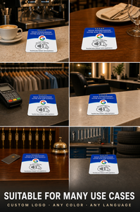 <span class=keywords><strong>Carte</strong></span> Google Review avec NFC, support de <span class=keywords><strong>table</strong></span> en acrylique 12 cm, compatible 13,56 MHz, pour avis en espagnol, italien, français, fonction Tap to Review - Product Image 5