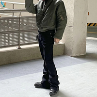 Pantalon skinny skinny à la main wax streetwear à motif lavé jean cargo skinny empilé personnalisé pour hommes