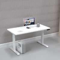 Bureau de travail électrique rétractable moderne, hauteur réglable, 2 moteurs, certifié BIFMA, design modulaire extensible, métal