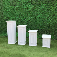 Colonne carrée moderne en PVC, accessoires de mariage de haute qualité, chemin de table blanc pour la décoration de banquet, socle