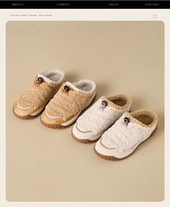 รองเท้าผู้หญิงกวงหยง แบบปิดนิ้วเท้า บุขนสัตว์อุ่นสบาย ระบายอากาศได้ดี น้ำหนักเบา เหมาะสำหรับใส่ลำลอง แมทช์ได้กับทุกชุด ใช้ในบ้าน - Product Image 6