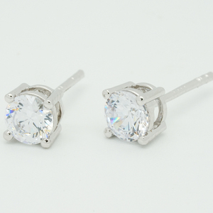 Pendientes Clásicos de Oro Sólido de 9K/14K/18K con Cuatro Garras y Diamante de Laboratorio Redondo Brillante para Joyería Minimalista - Product Image 6
