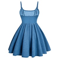 Robe Courte en Jean YUANBOFEI pour Femme, Style Corset, Bretelles Fines, Qualité Supérieure, Délavage Foncé et Clair, Coupe Décontractée Évasée