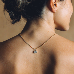 Gemnel Diamond <b>Pendants</b> In Yellow Gold Bezel Setting Round Oval <b>Emerald</b> Pear Marquise Cut Classic Geometric Design Unisex - Product Image 5