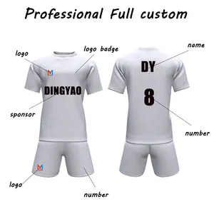 Set seragam sepak bola kustom harga pabrik Tiongkok jersey sepak bola set anak-anak jersey Sepak Bola polos