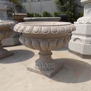 BLVE estilo europeo casa decoración <span class=keywords><strong>Exterior</strong></span> piedra Natural relieve <span class=keywords><strong>maceta</strong></span> tallada a mano Cisne mármol jardín Macetas - Product Image 4