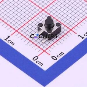 TS-1009B-AR04316 Tactile Switch Through hole-4P,4.5x4.5mm Switch Single Pole Single Throw Round Button 1.6N Right Angle Insert - Product Image 1