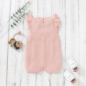 Vêtements d'été pour bébé en coton biologique Ins, vente en gros, sans manches, avec bouton en bas, vêtements en tricot pour bébé pour fille et garçon, Ropa <span class=keywords><strong>Bebe</strong></span> - Product Image 2