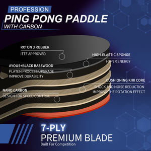 Loki Professionnel <span class=keywords><strong>5</strong></span> Étoiles <span class=keywords><strong>Ping</strong></span> <span class=keywords><strong>Pong</strong></span> Pagaies En Fiber De Carbone Pro <span class=keywords><strong>Raquette</strong></span> De Tennis De Table Avec Sac À Fermeture Éclair Portable - Product Image 3