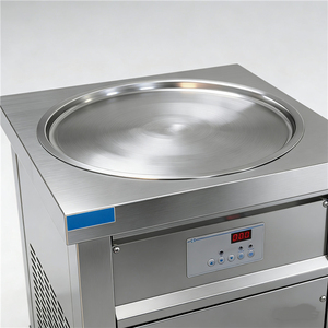 Nouvelle machine automatique à yogourt frit en acier inoxydable de qualité alimentaire, machine à rouleaux de crème glacée avec dégivrage par pédale 220V Lait - Product Image 3
