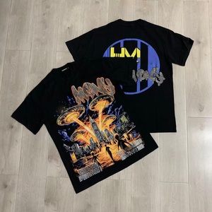 Dropshipping High Quality Custom Wholesale Cotton Breathable Short Sleeve Gothic Skull Print Luxury Brand <b>Hot</b> Drilling HARMONY T - Product Image 6