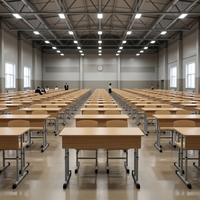Ensemble de chaises de bureau scolaires doubles réglables en hauteur, plateau en bois stratifié, dossier arqué, base en T, pour salle de classe universitaire