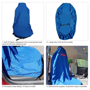 Housses de siège de voiture <span class=keywords><strong>avant</strong></span> automatique personnalisées de haute qualité universelles pour Nissan Kia BYD Logo en polyester bleu rouge un sac de Protection inclus - Product Image 5