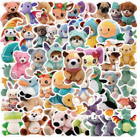 Autocollants décoratifs créatifs en peluche adhésifs style mignon pour coques de téléphone, bagages, ordinateurs et iPad